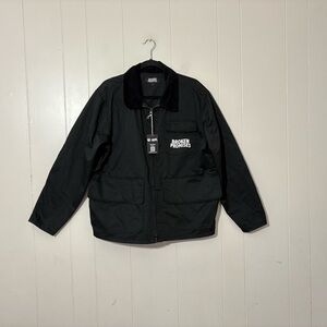 Broken Promises Rabid Printed Work Jacket Black Men's Size L NWT